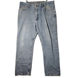 Mens Wrangler Jeans Size 40x30 Regular Fit Blue Straight Leg Denim Pants Solid